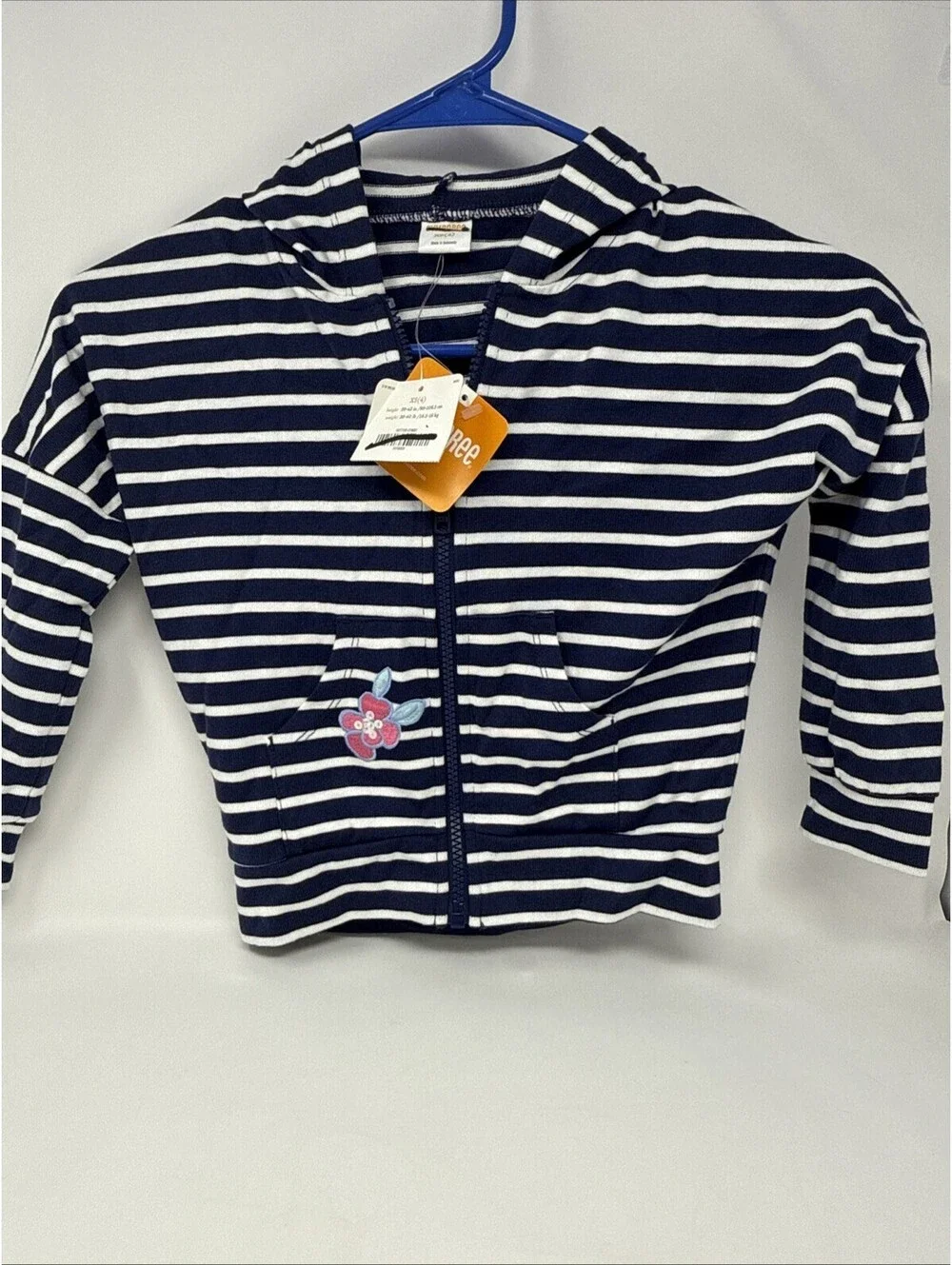 Gymborie Hoodie XS (4) Girls Blue striped NWOT $34.95